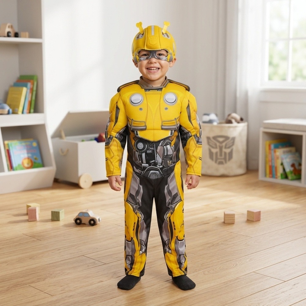Transformers Bumblebee Boys Costume Disguise Halloween Cosplay Outfit Size S 2T